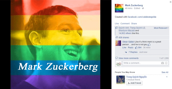 mark zuckerberg đặt avatar 6 màu cầu vồng